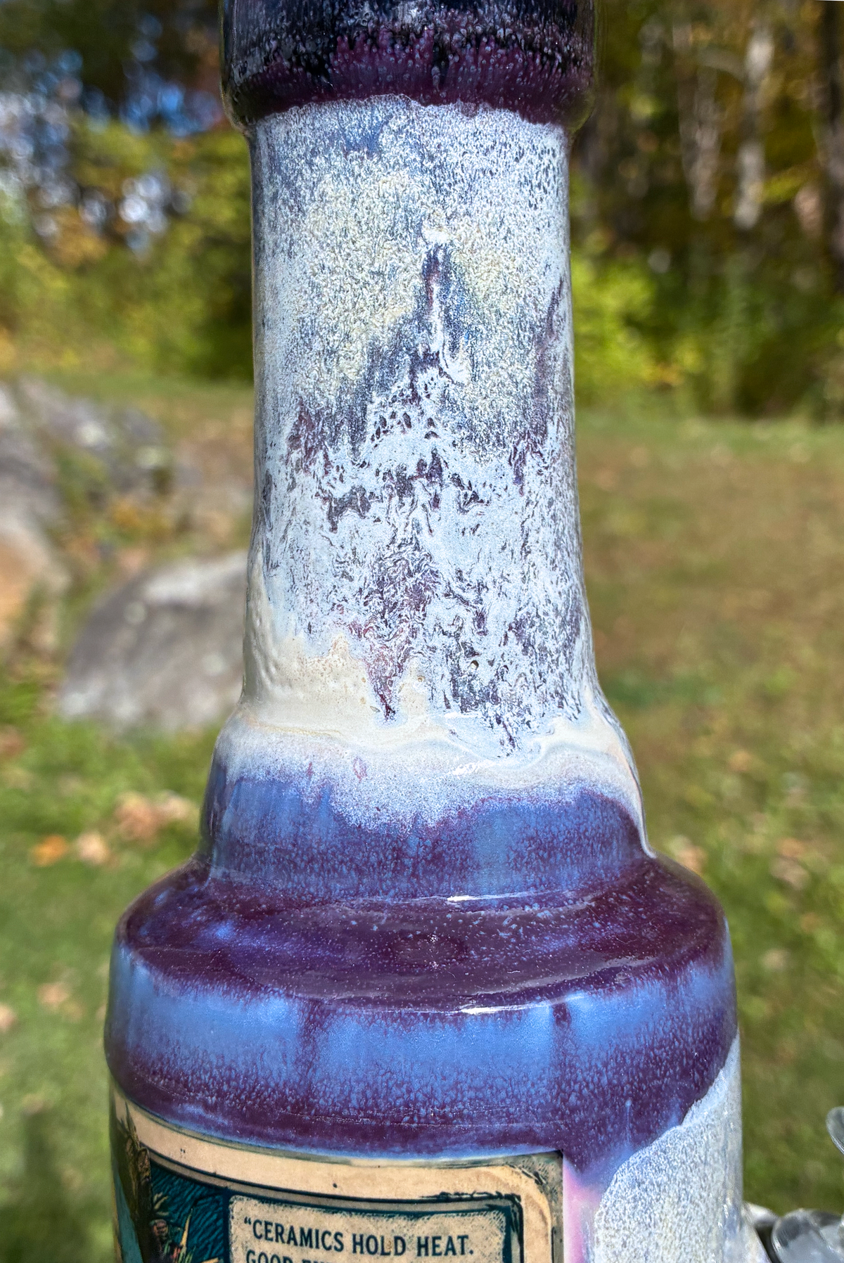 Legendary Mystic Handmade Ceramic Bong Purple Glaze