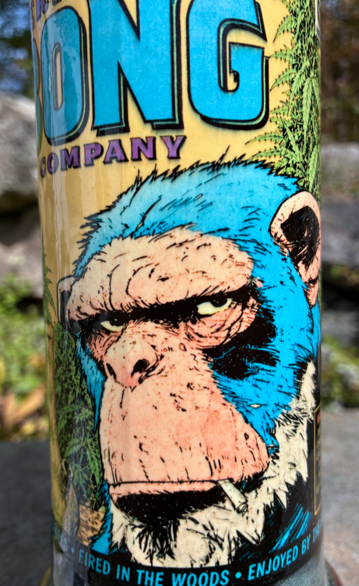Stoned Strong Blue Chimp Handmade Ceramic Bong