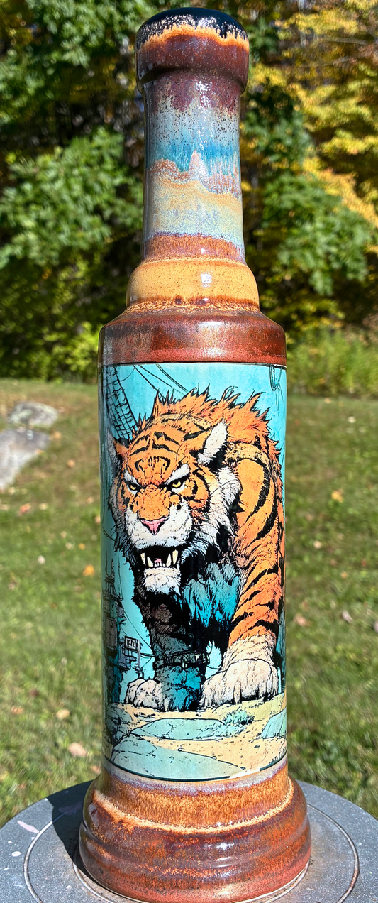 Inner Strength Tiger Handmade Ceramic Bong