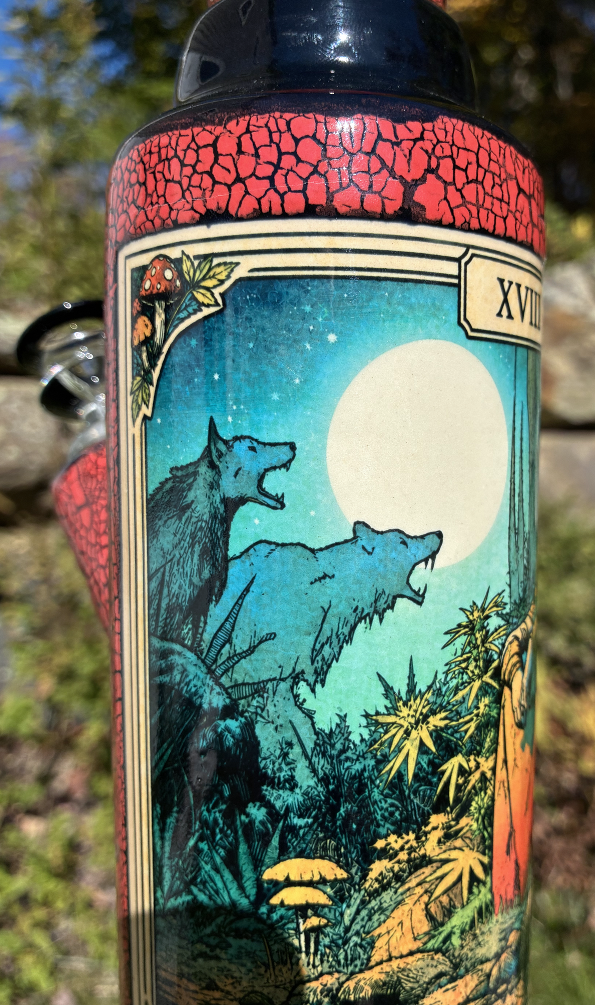 The Moon Tarot Card Ceramic Bong