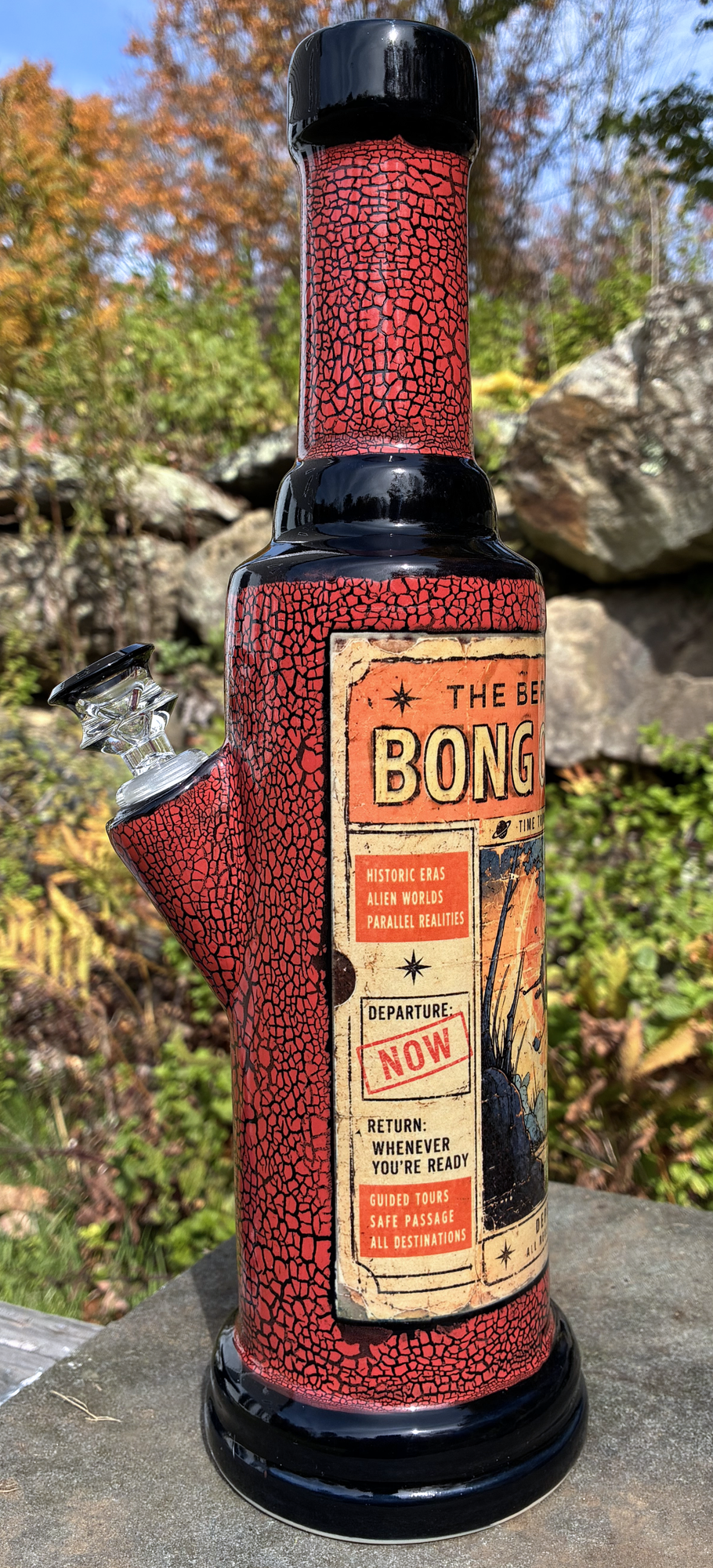 Time Travel Ceramic Bong Vintage Sci-Fi Art
