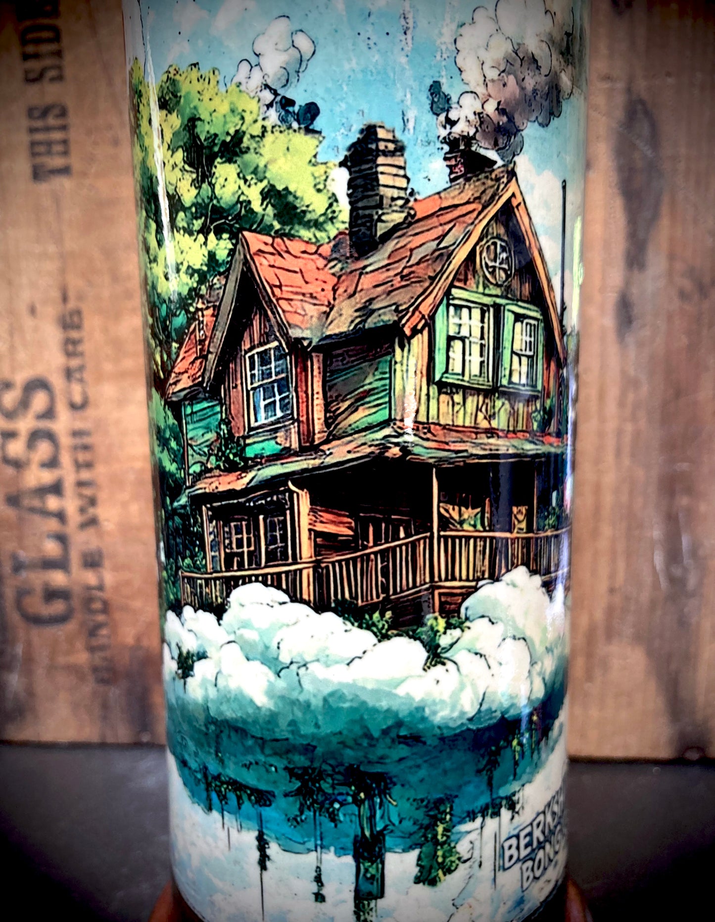 artistic ceramic bong for collectors with nirvana inspired floating home
