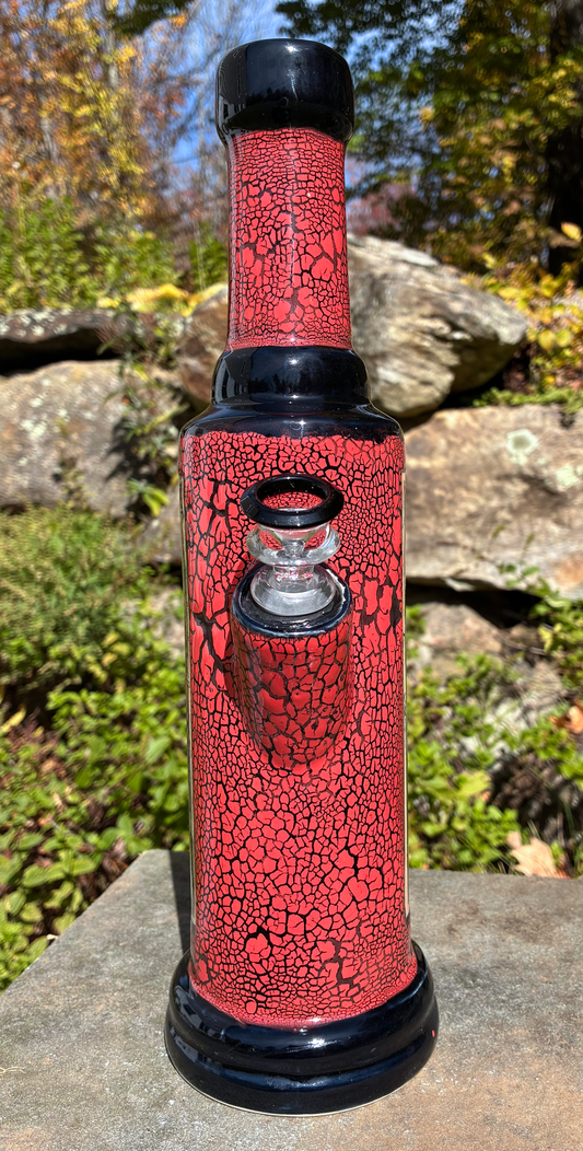 Wolf Ceramic Bong with Vintage Woodland Art