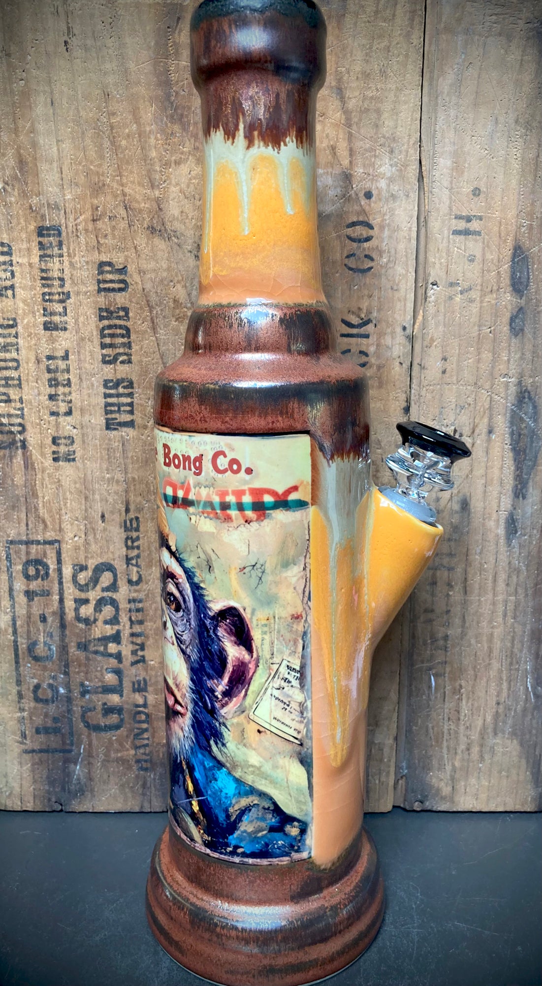 berkshire bong company rebellious chimp ceramic smoking piece