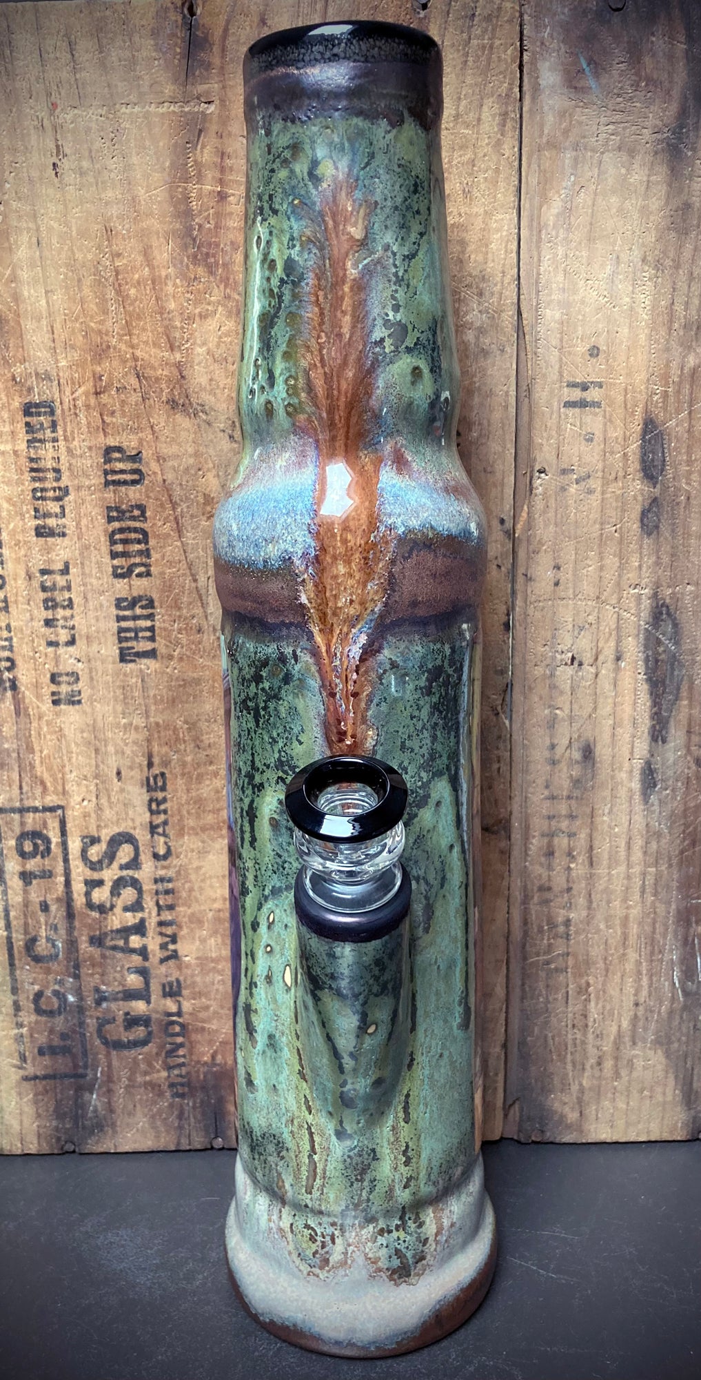 Ceramic Bong Back Alley Deal Robots Copper Glaze