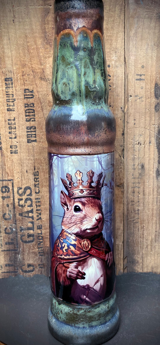 Ceramic Bong Cute Baby Chipmunk Cape And Crown featuring a detailed chipmunk design wearing a royal crown