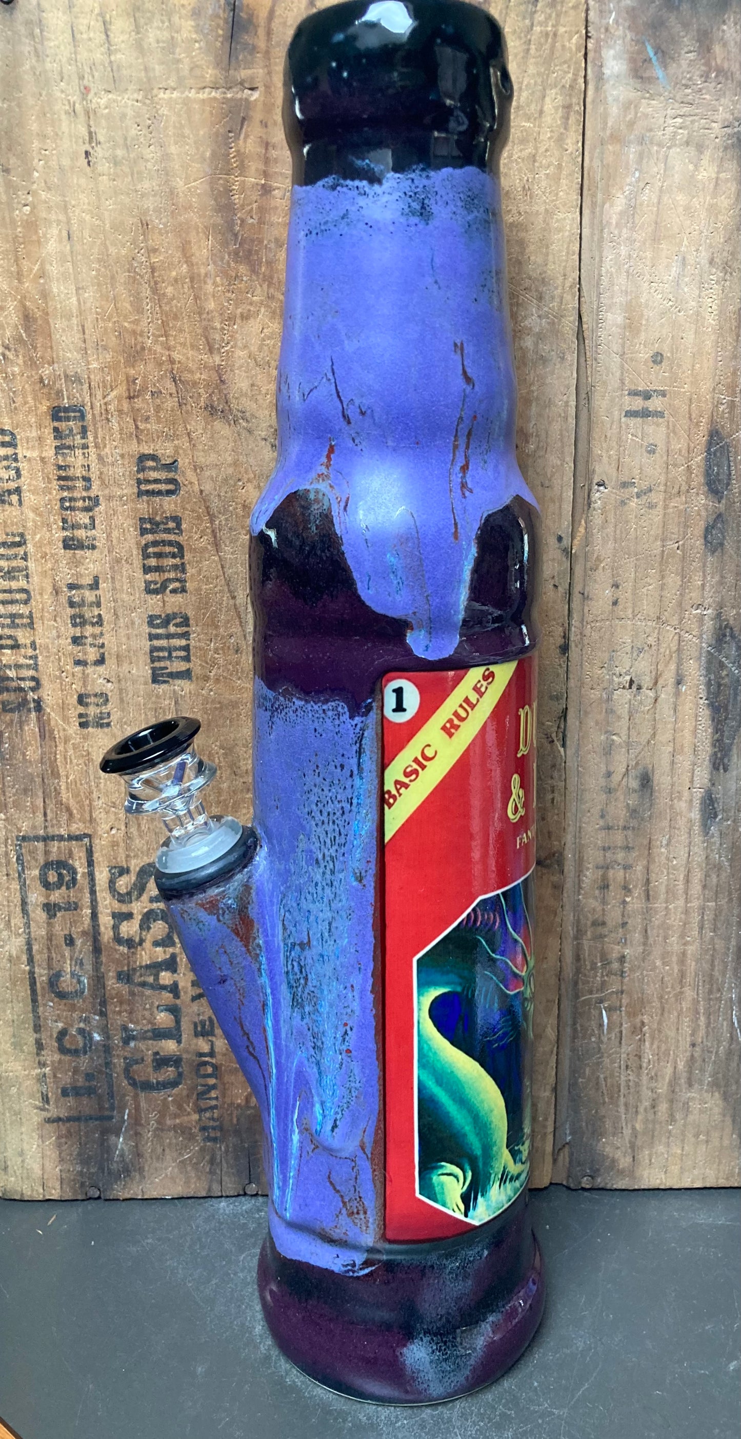 Berkshire Bong Company Ceramic Bong Dungeons And Dragons Rulebook with unique design and vibrant colors