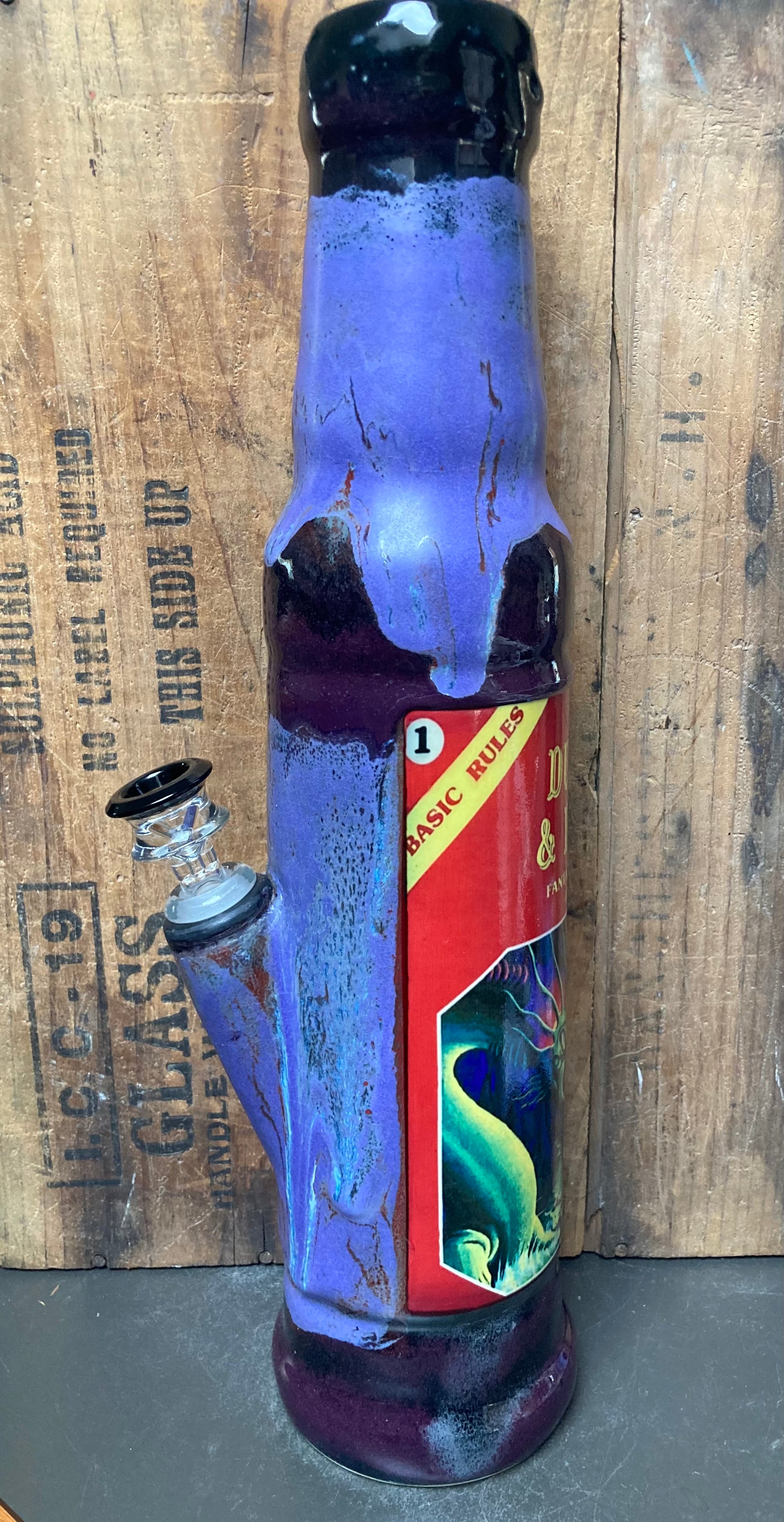 Berkshire Bong Company Ceramic Bong Dungeons And Dragons Rulebook with unique design and vibrant colors