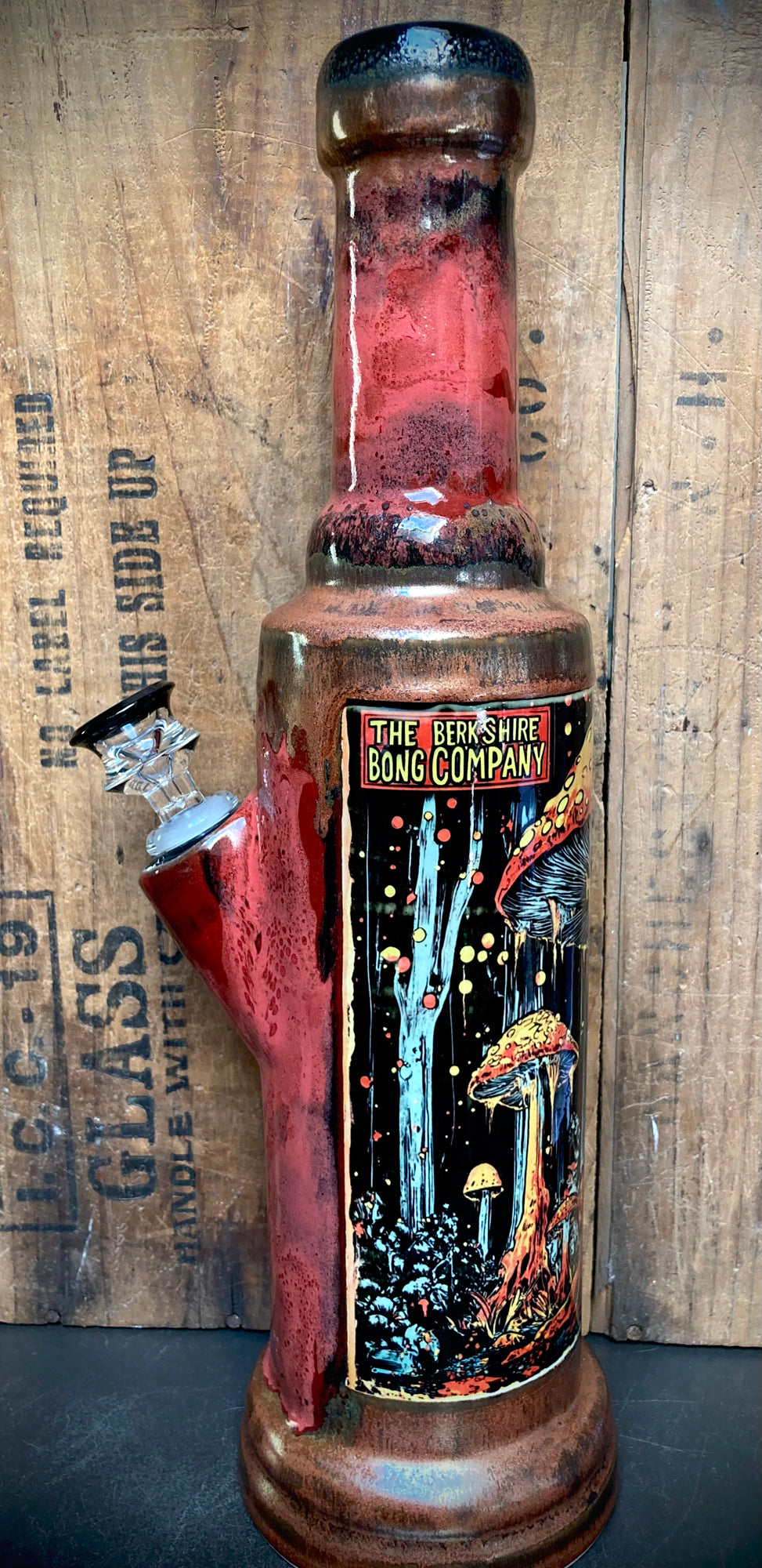 Ceramic Bong Magic Mushrooms Shrooms with Vibrant Artwork from Berkshire Bong Company