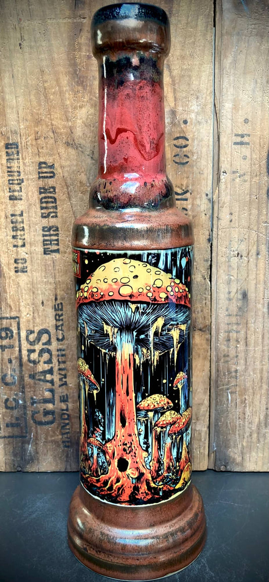 Ceramic Bong Magic Mushrooms Shrooms with vibrant mushroom design and glossy finish