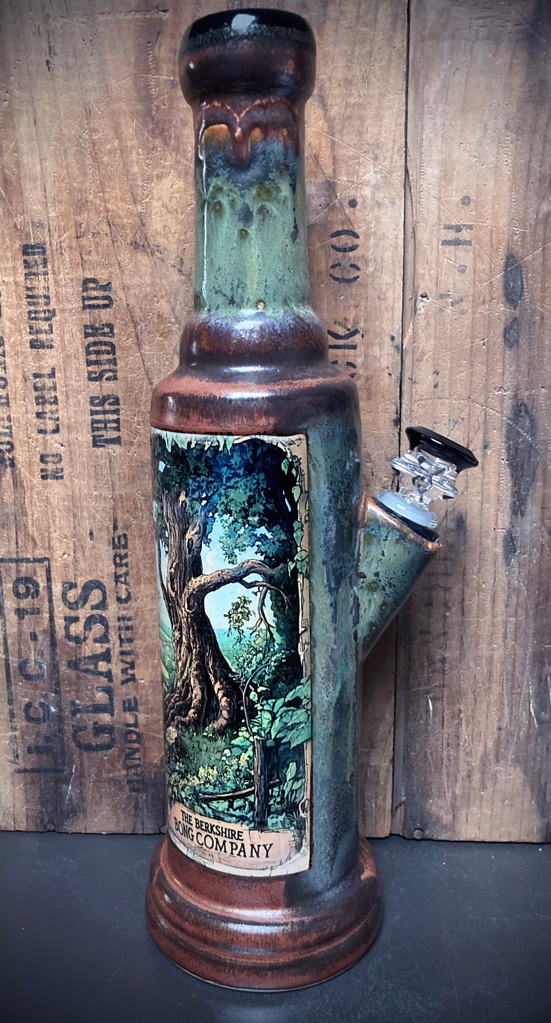 Berkshire Bong Company Ceramic Bong Magical Hills Trees And Woodland Path for an artistic smoking experience