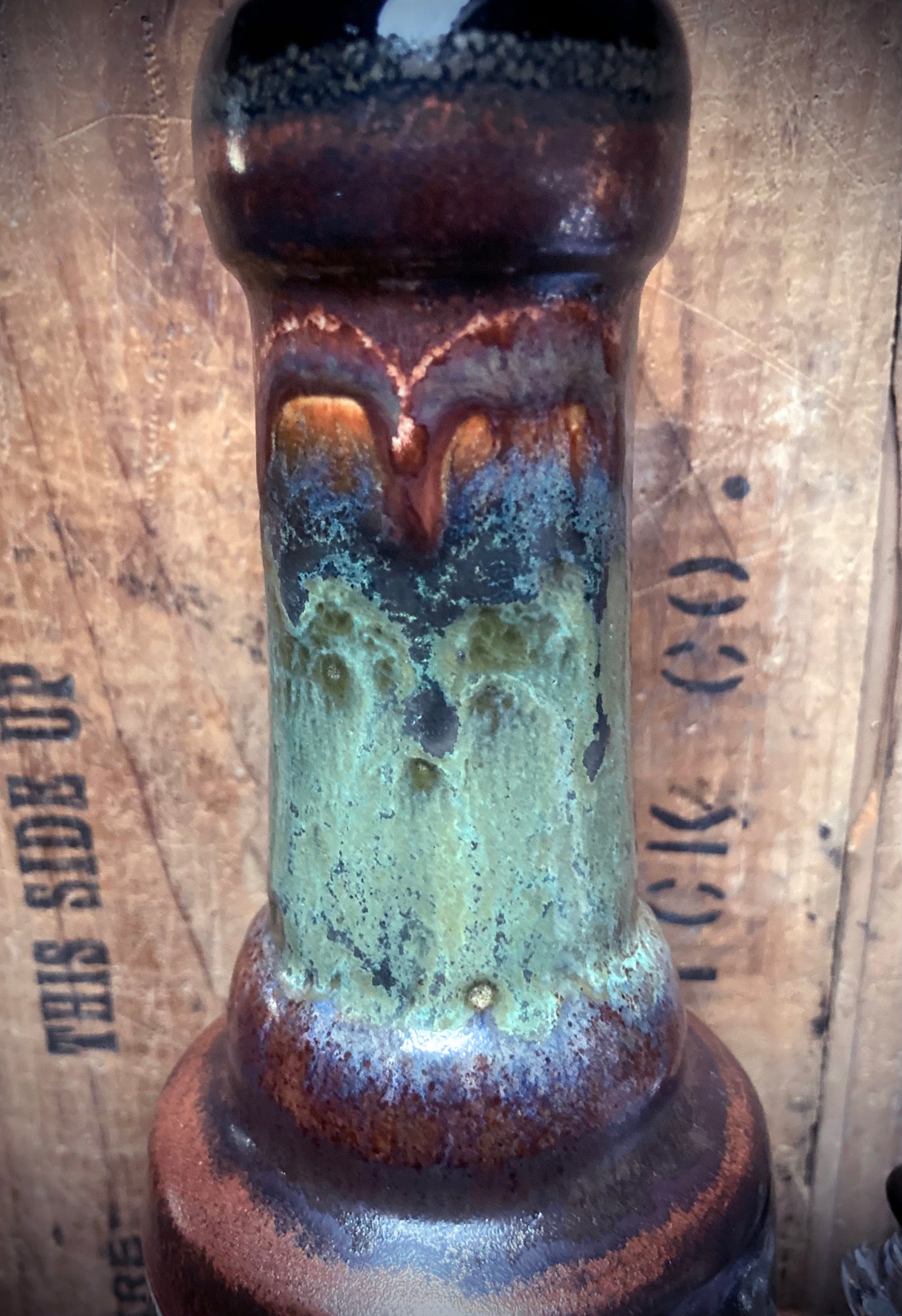 Ceramic Bong Magical Hills Trees And Woodland Path design with intricate glaze patterns