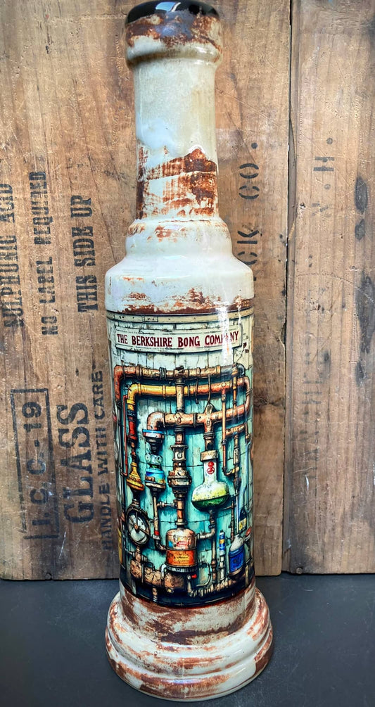 Berkshire Bong Company Ceramic Bong Pipes And Gaskets Steampunk Art with intricate pipe designs