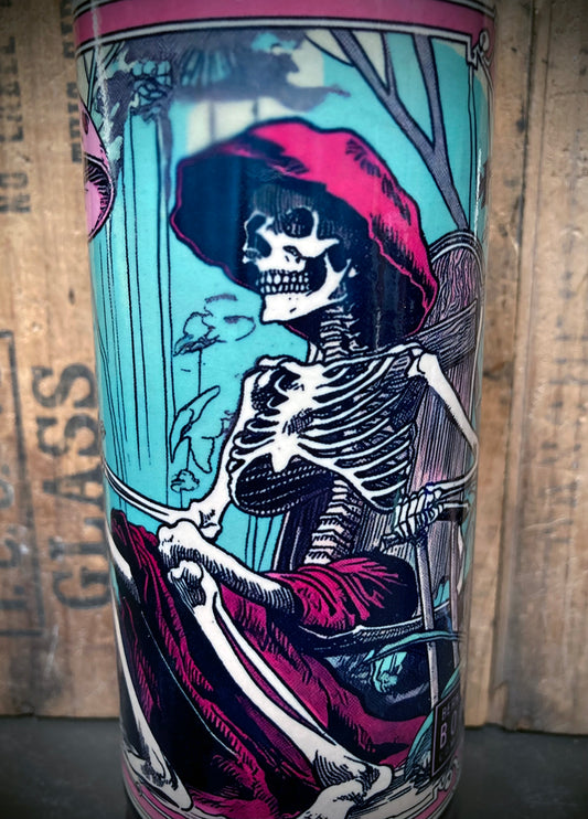 Ceramic Bong Strange Skeleton Mushroom Shrooms featuring a colorful skeleton design with vibrant details