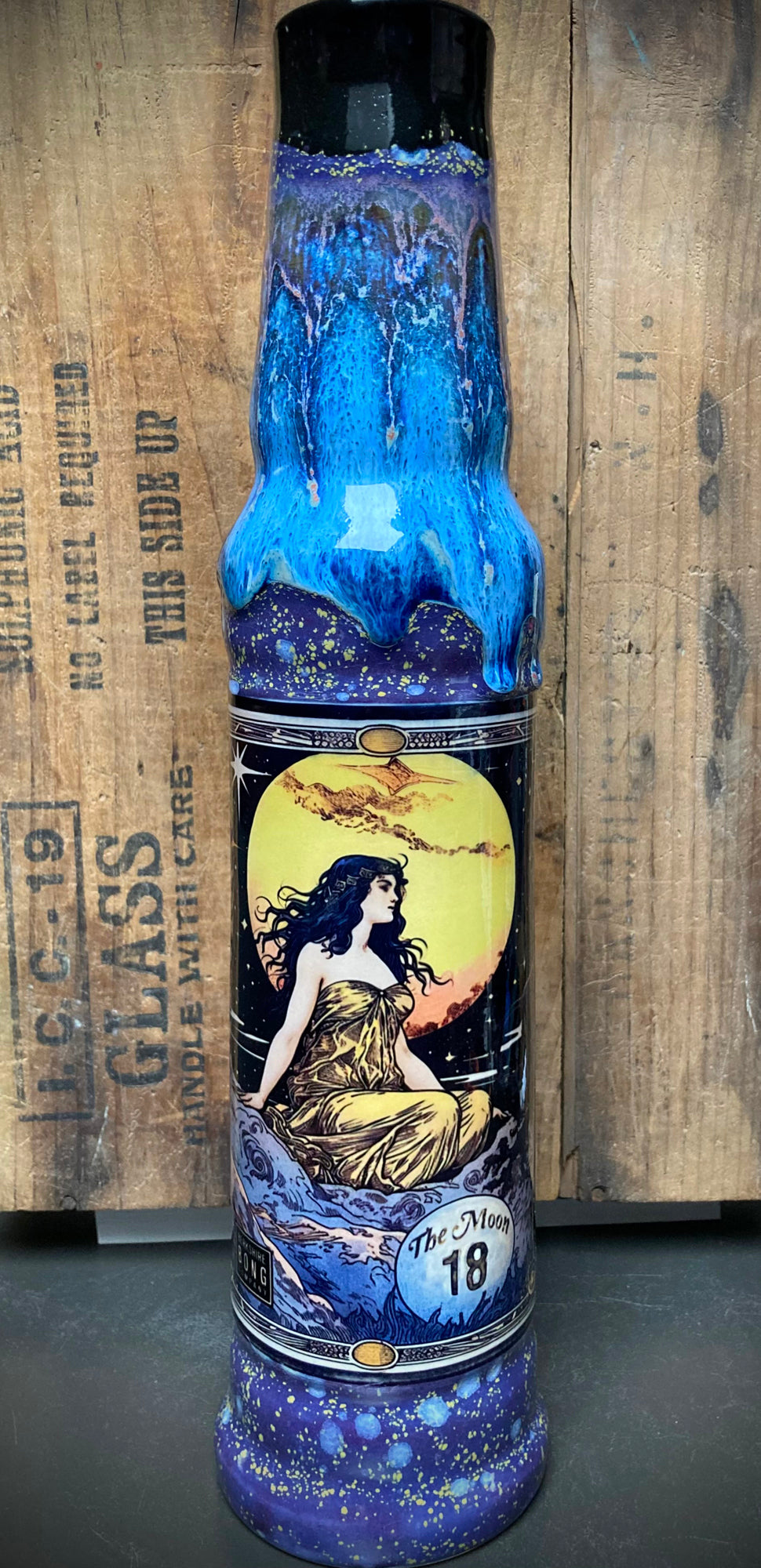 Ceramic Bong Tarot Card The Moon Oracle featuring elegant design and bright colors