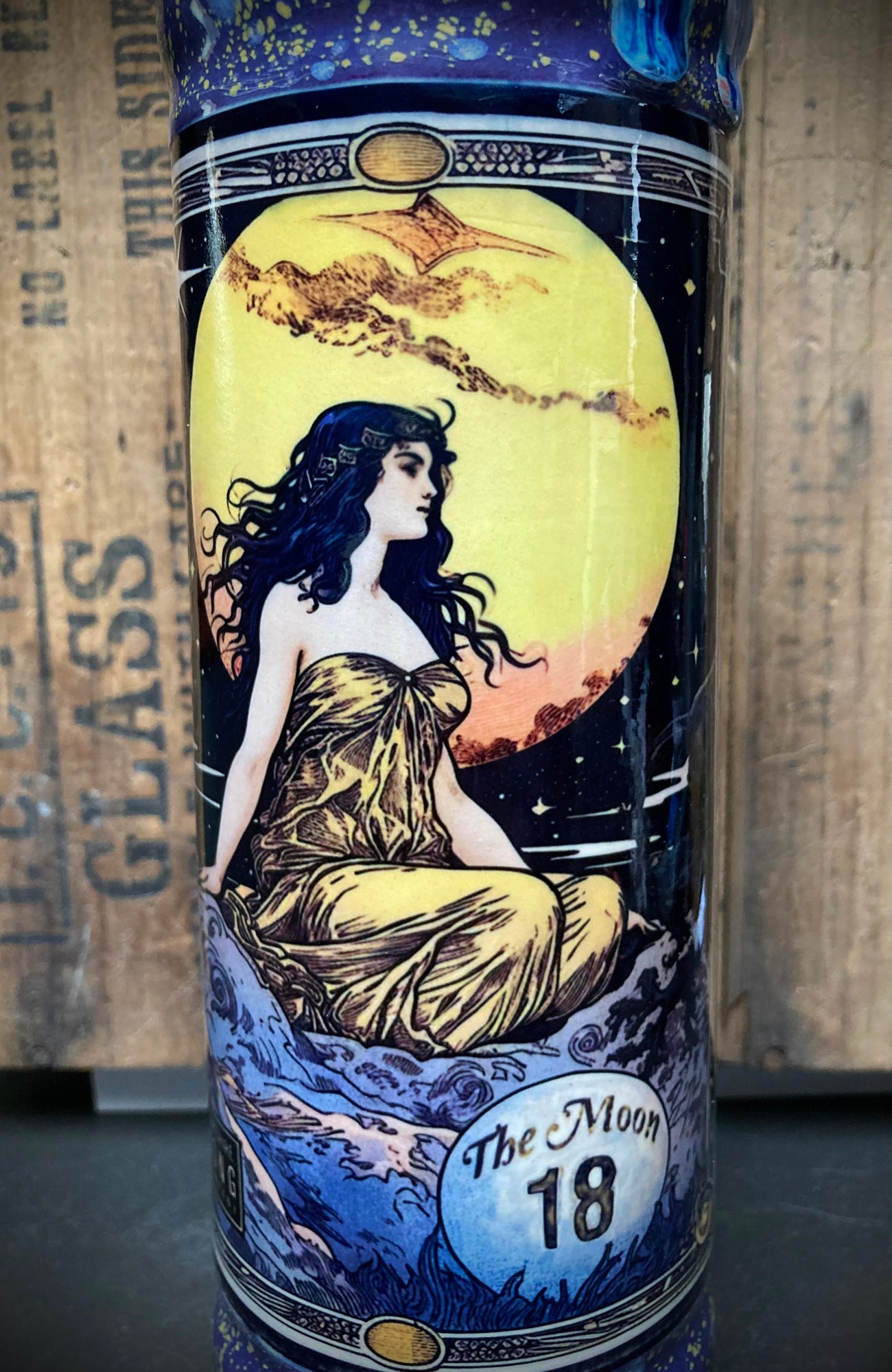Ceramic Bong Tarot Card The Moon Oracle featuring tarot design and glaze colors