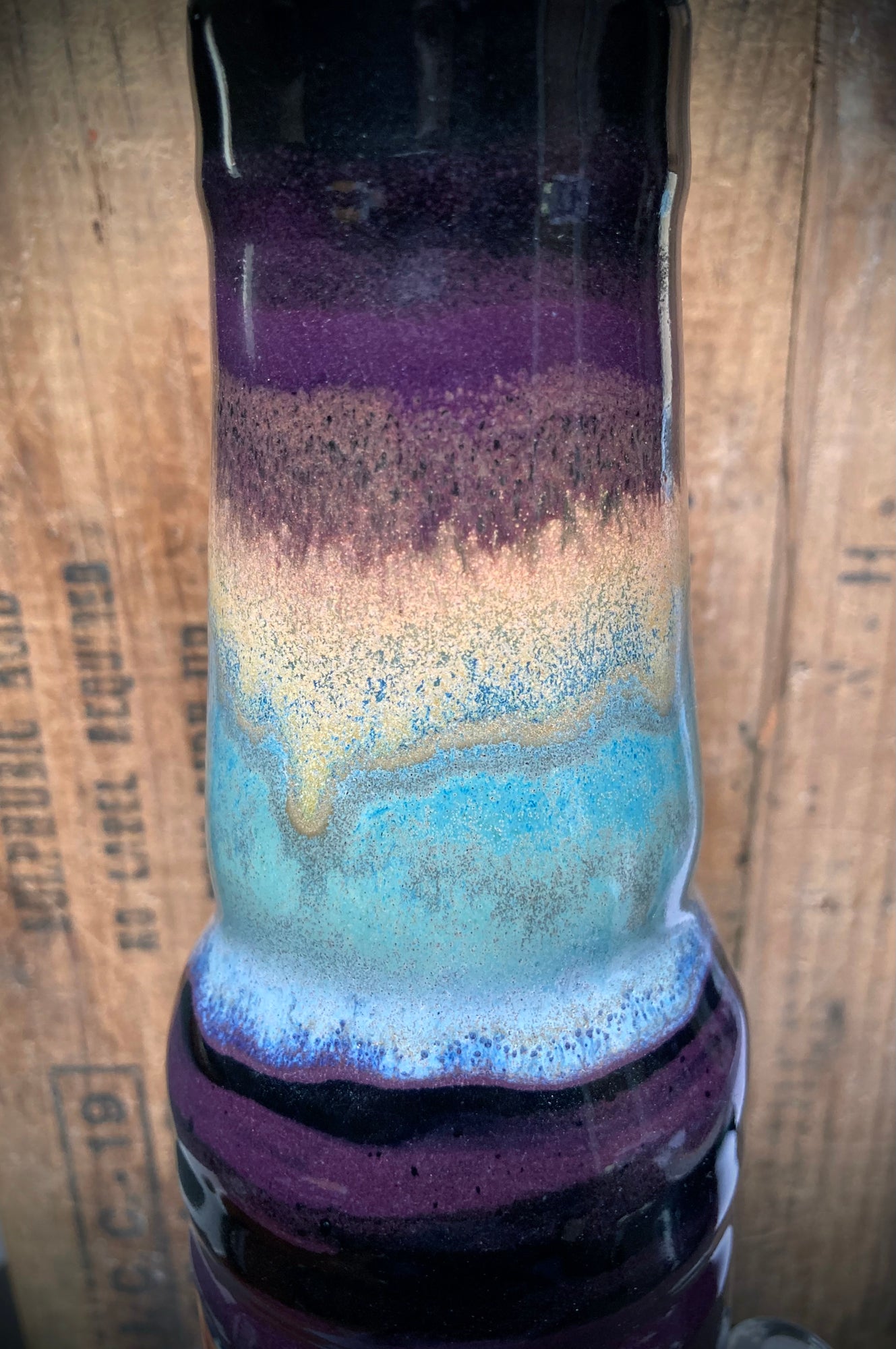 Ceramic Bong The High Priestess Tarot Card with Vibrant Glaze Details and Unique Color Layers