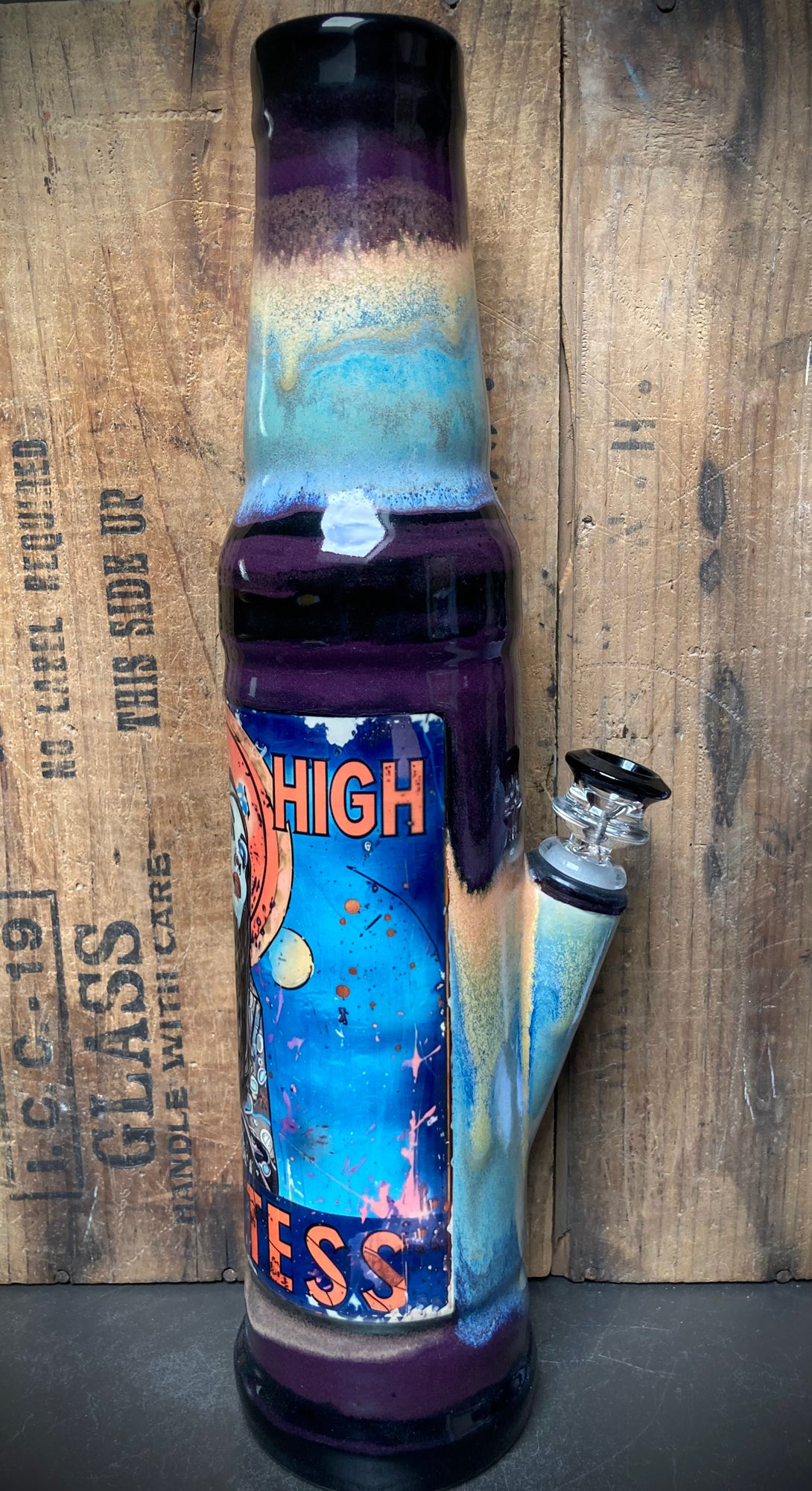Ceramic Bong The High Priestess Tarot Card in Vibrant Colors with Unique Design and Durable Build