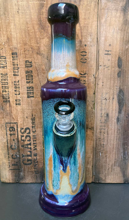 Berkshire Bong Company Ceramic Bong Trout Fish River Design with Vibrant Colors and Unique Artwork