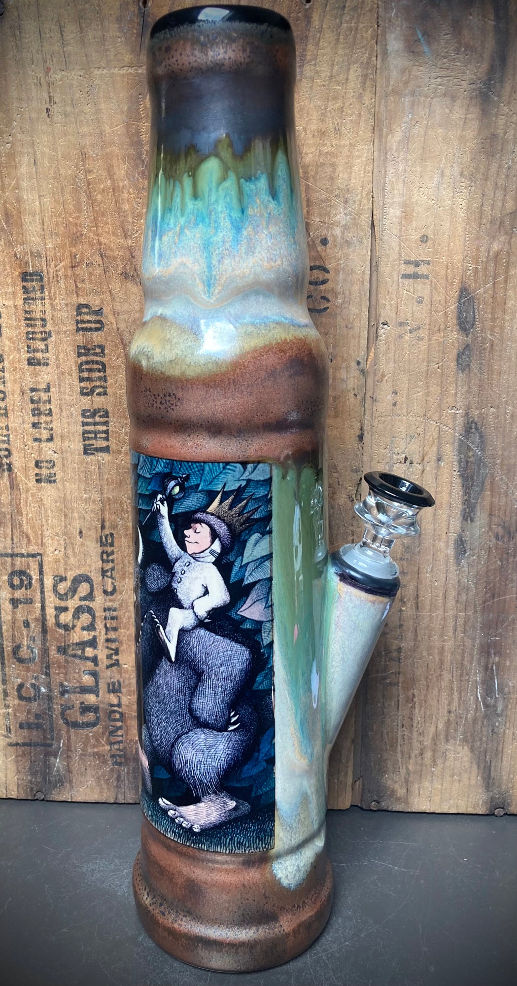 Ceramic Bong Where The Wild Things Are featuring detailed artwork and a unique design