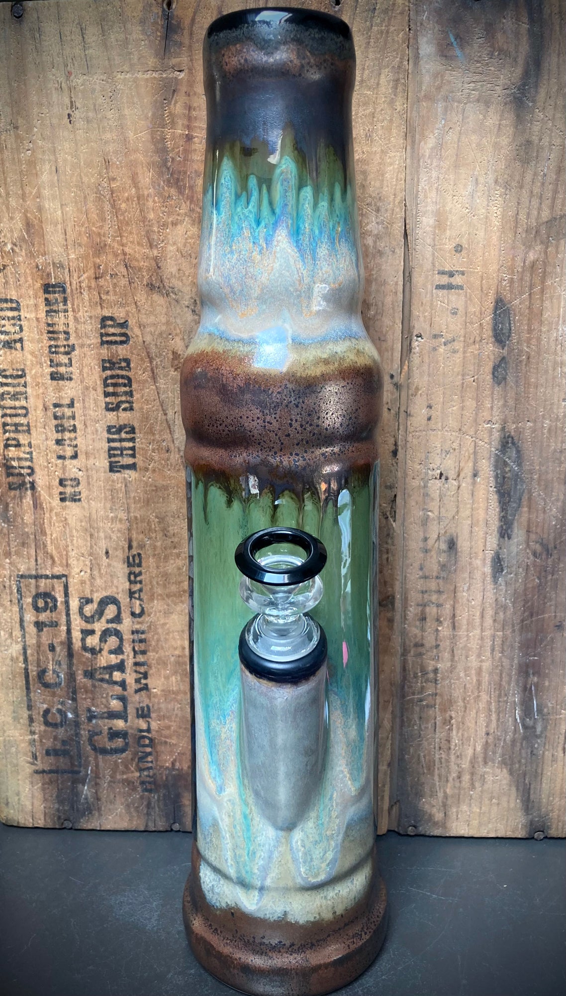 Ceramic Bong Where The Wild Things Are with unique glaze and modern design for smooth smoking experience