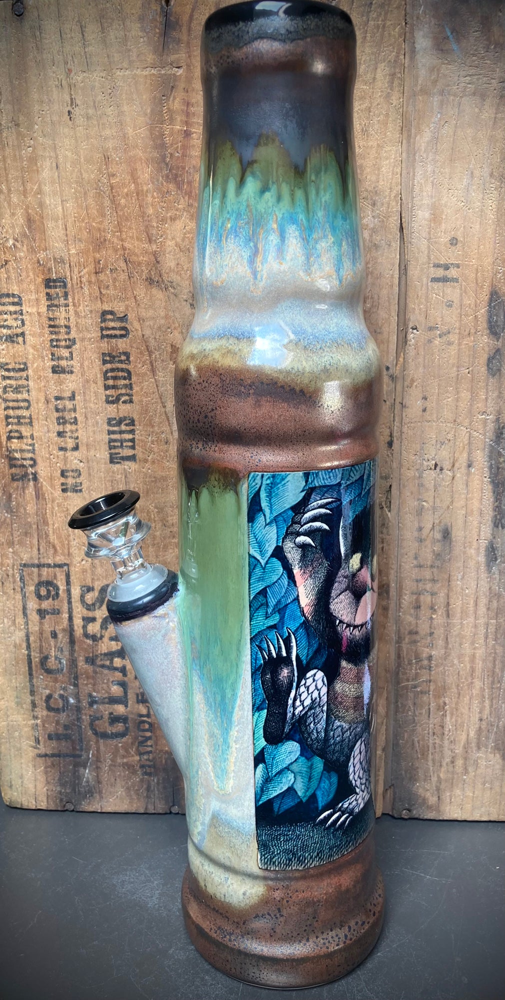 Ceramic Bong Where The Wild Things Are featuring intricate artwork and a unique design