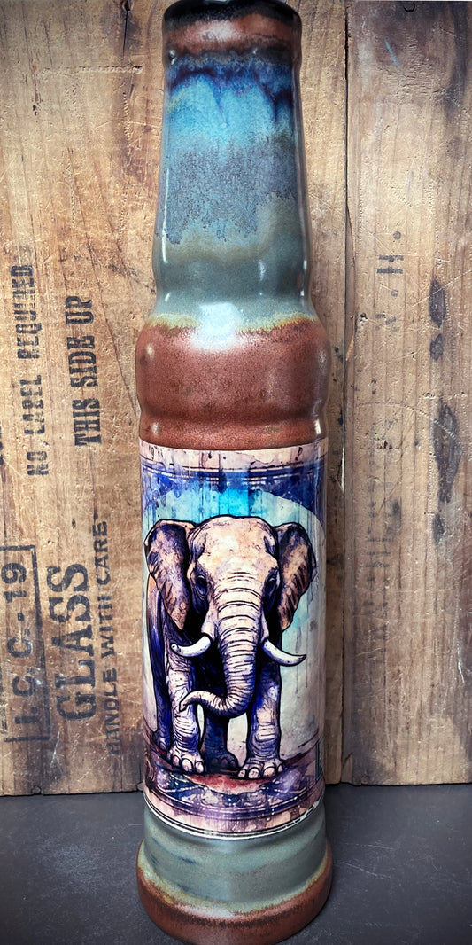 Ceramic Bong Wise Strong Mystical Elephant featuring a detailed elephant design on a vibrant background