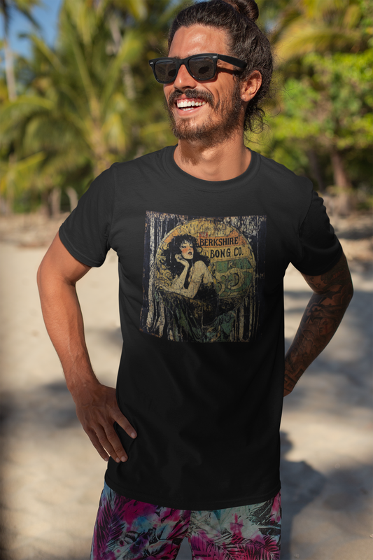 Weathered vintage pot graphic tee with 1920s art deco inspired artwork Berkshire Bong Co.