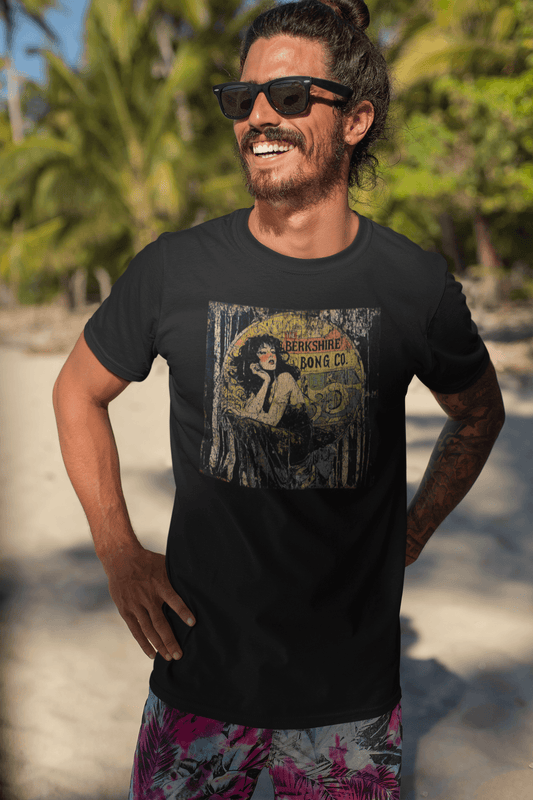 Weathered vintage pot graphic tee with 1920s art deco inspired artwork Berkshire Bong Co.