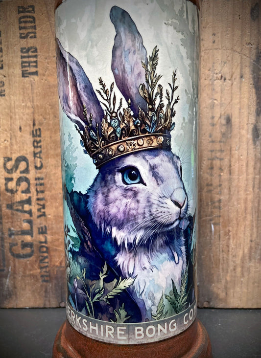 Handmade Ceramic Bong Bunny Rabbit Royalty featuring a regal bunny with a crown design