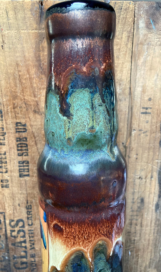 Handmade Ceramic Bong Dawg Pound Soldier Dog showcasing intricate glazes and unique design