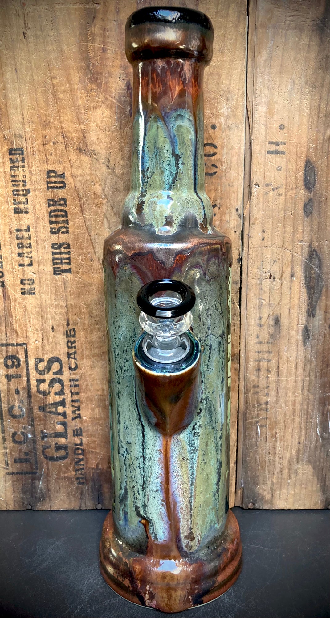 Handmade Ceramic Bong Dream Home Tree House with unique glazing and design details