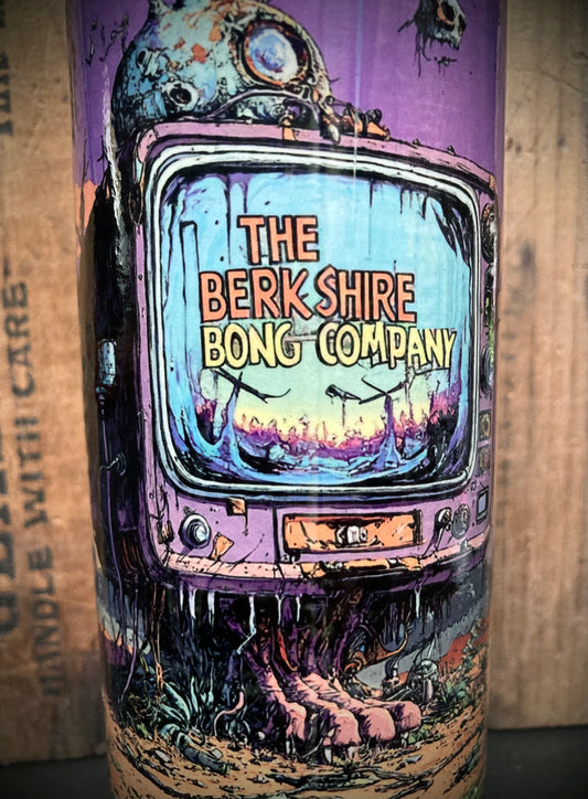 Handmade Ceramic Bong My Favorite Vintage TV Show featuring colorful artwork by Berkshire Bong Company