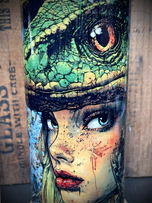Handmade Ceramic Bong The Mother of Dragons featuring detailed art of a dragon and a woman