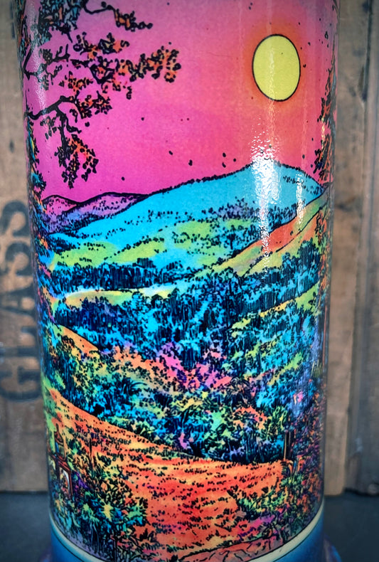 Bright Colors Sunset Trees on a Bong