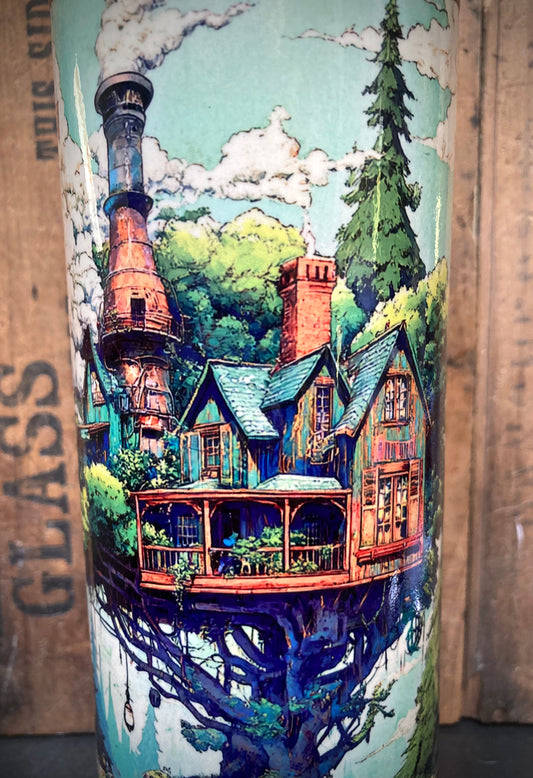 Tree House Art on a ceramic bong