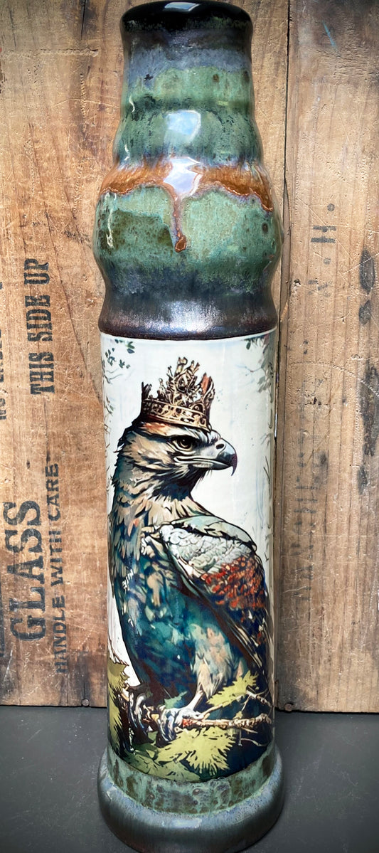 Ceramic Bong - "Woodland Royalty - Brother Red Tail"