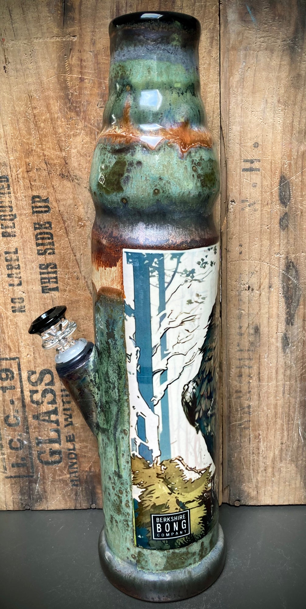 Ceramic Bong - "Woodland Royalty - Brother Red Tail"