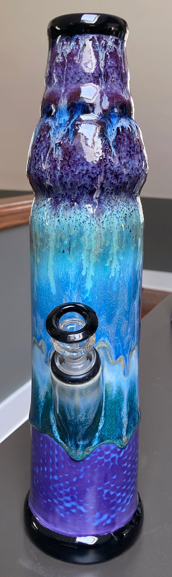 Ceramic Bong - Purple Top & Bottom
