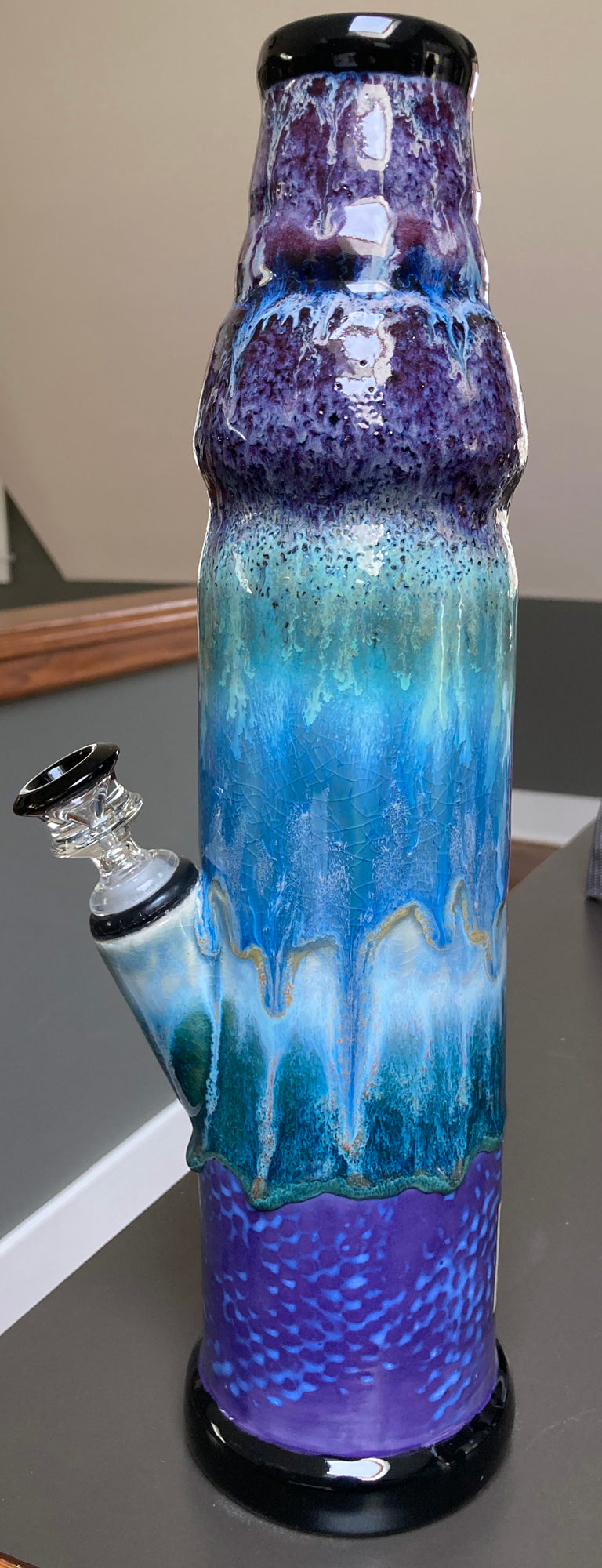 Ceramic Bong - Purple Top & Bottom