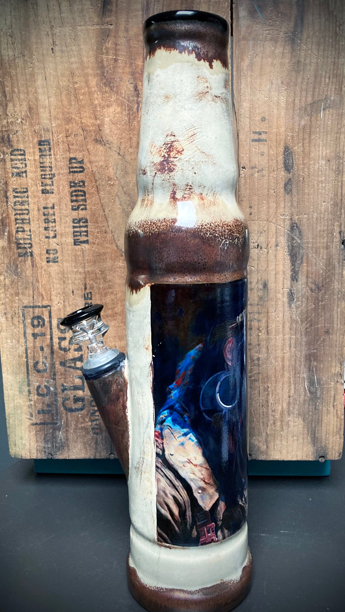 Ceramic Bong - "Outlaws & Free Spirits - War Paint"