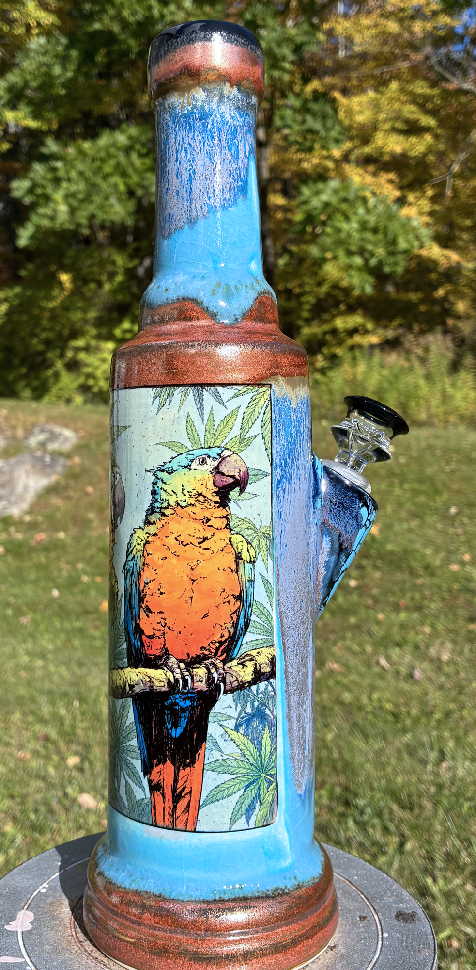 Endless Summer Bright Parrot Ceramic Bong