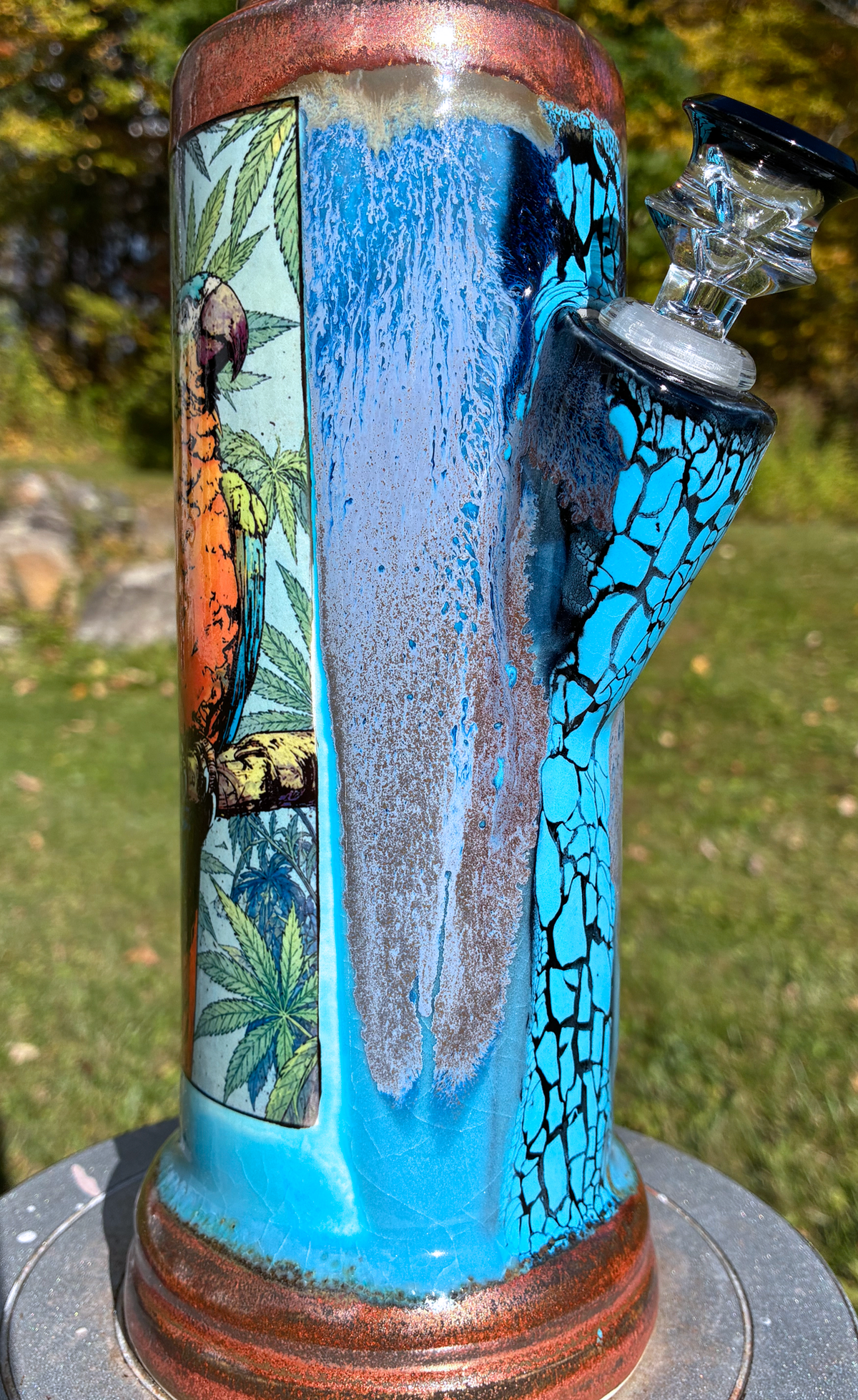 Endless Summer Bright Parrot Ceramic Bong