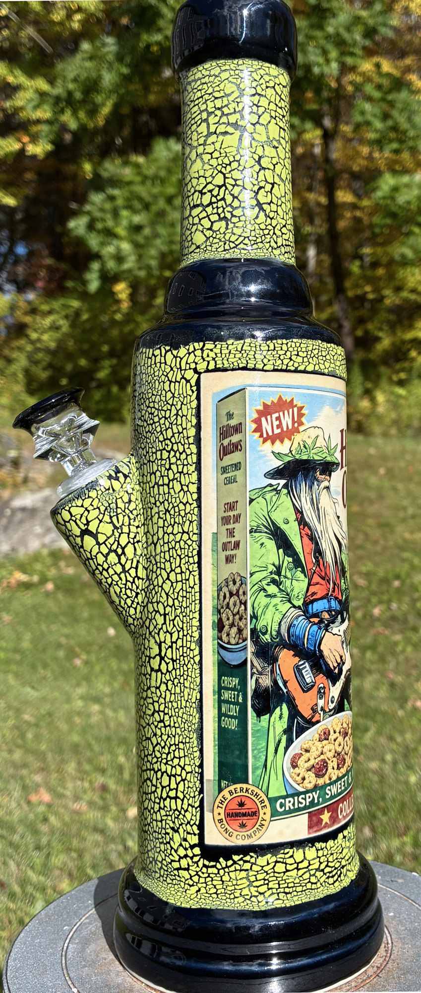 Hilltown Outlaws Ceramic Bong, Guitar & Cereal Box Art
