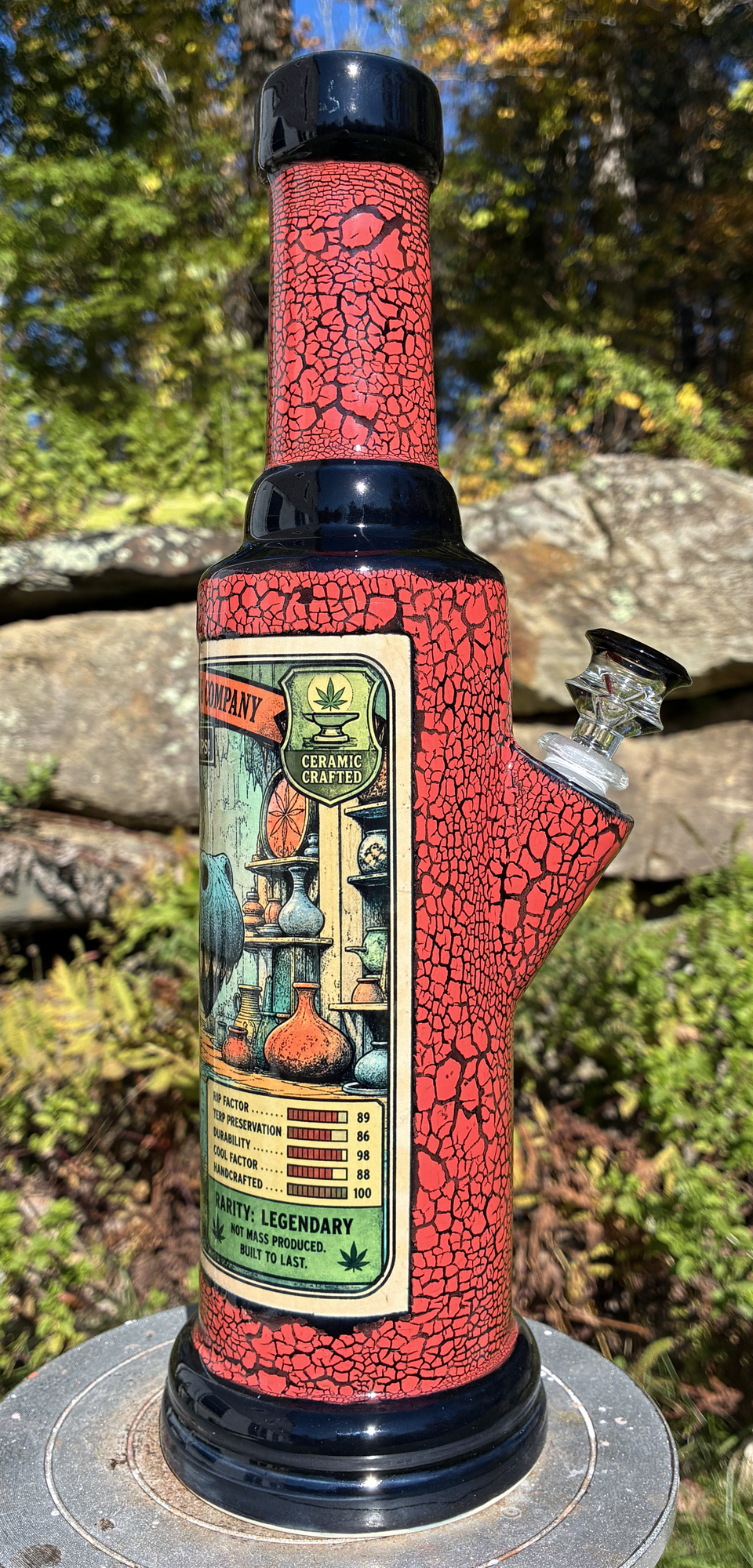 Monster Rips Dinosaur Handmade Ceramic Bong