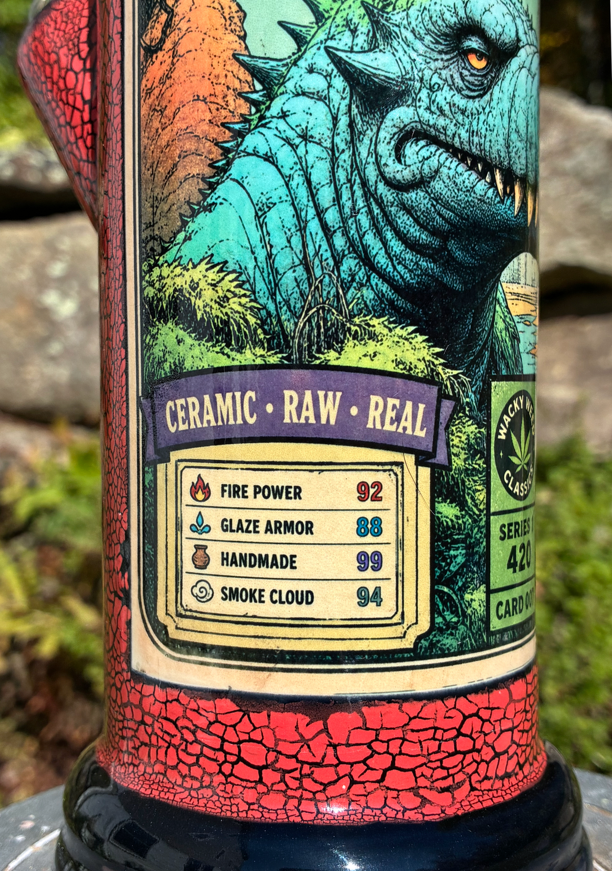 Monster Rips Dinosaur Handmade Ceramic Bong