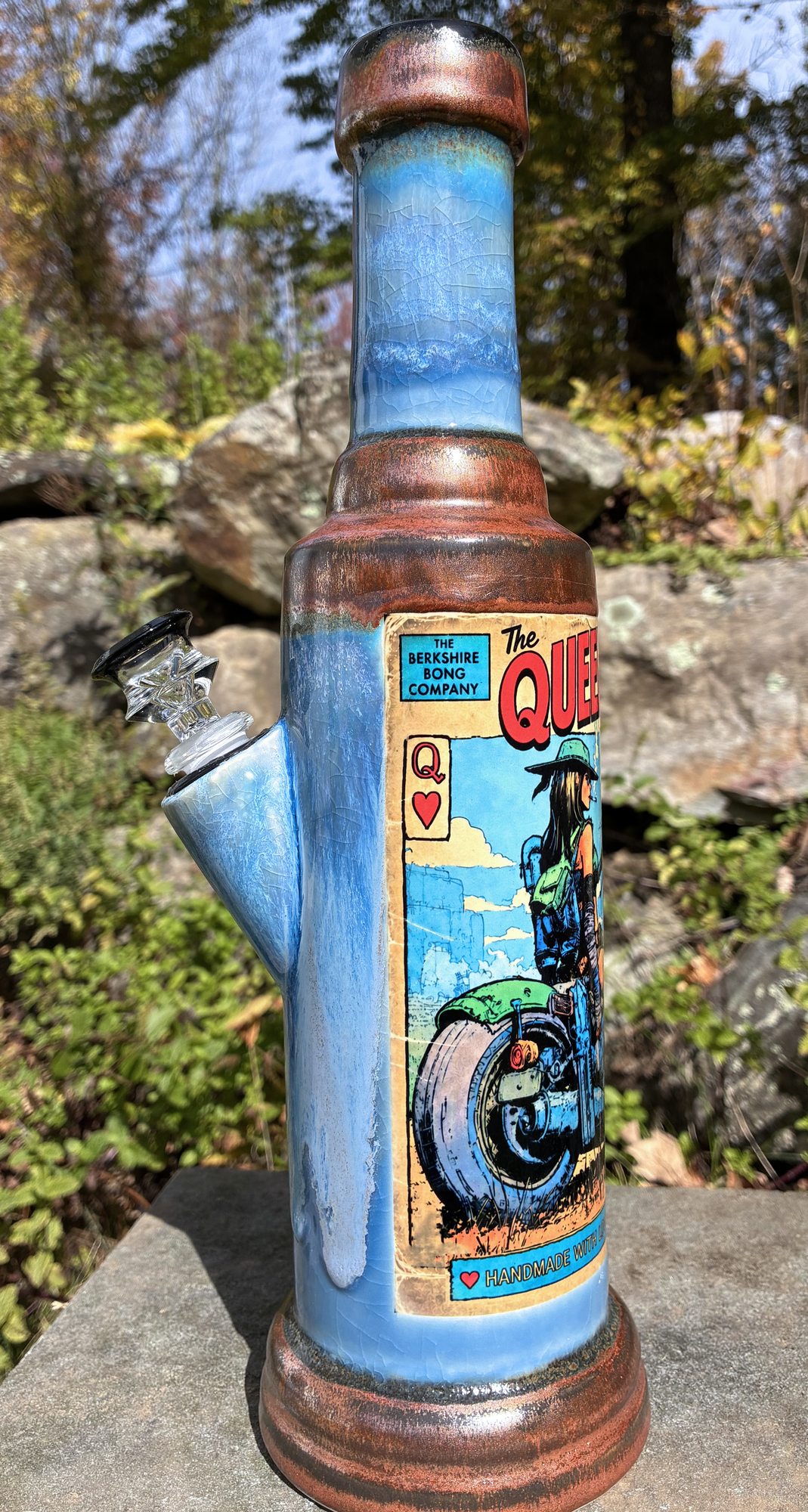 Queen of Hearts Biker Ceramic Bong