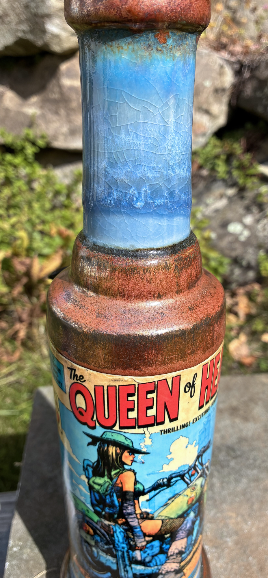Queen of Hearts Biker Ceramic Bong