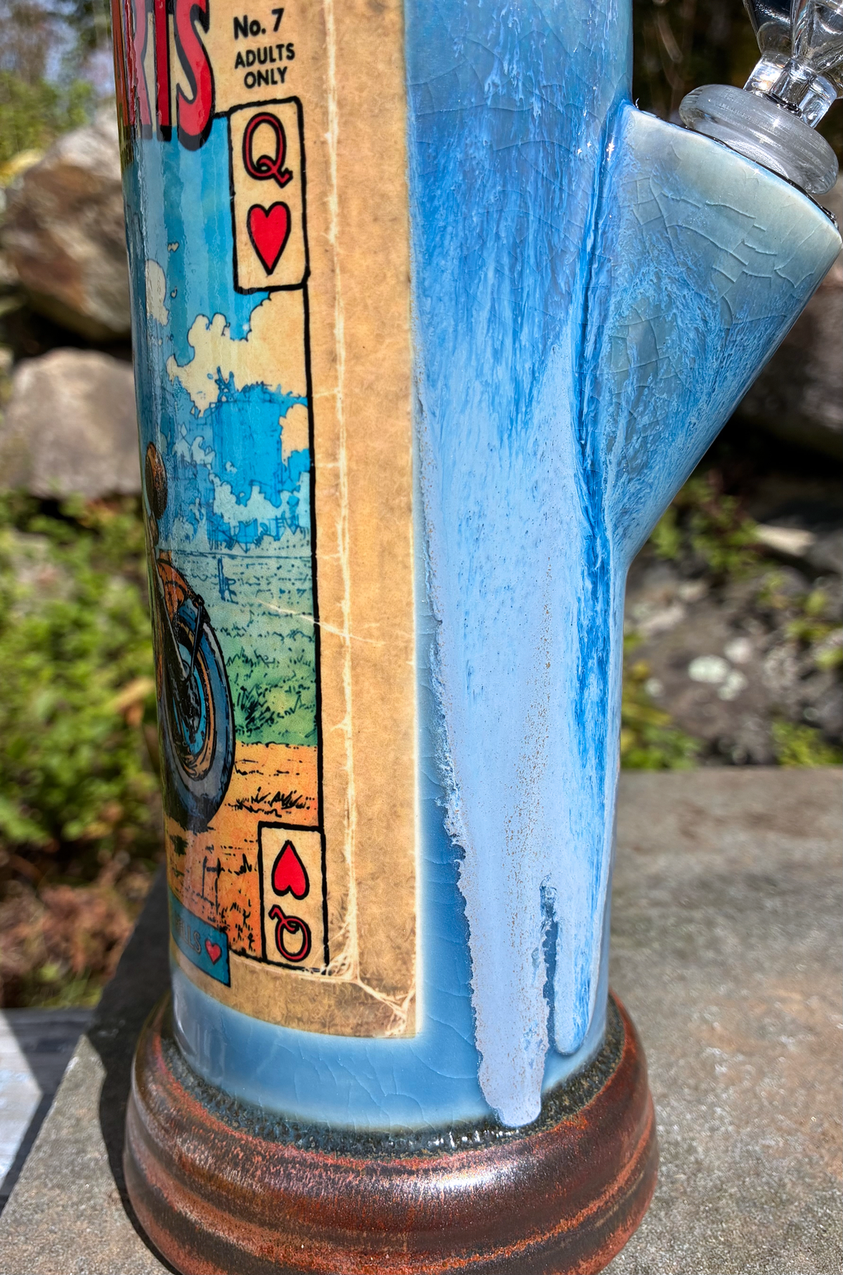 Queen of Hearts Biker Ceramic Bong