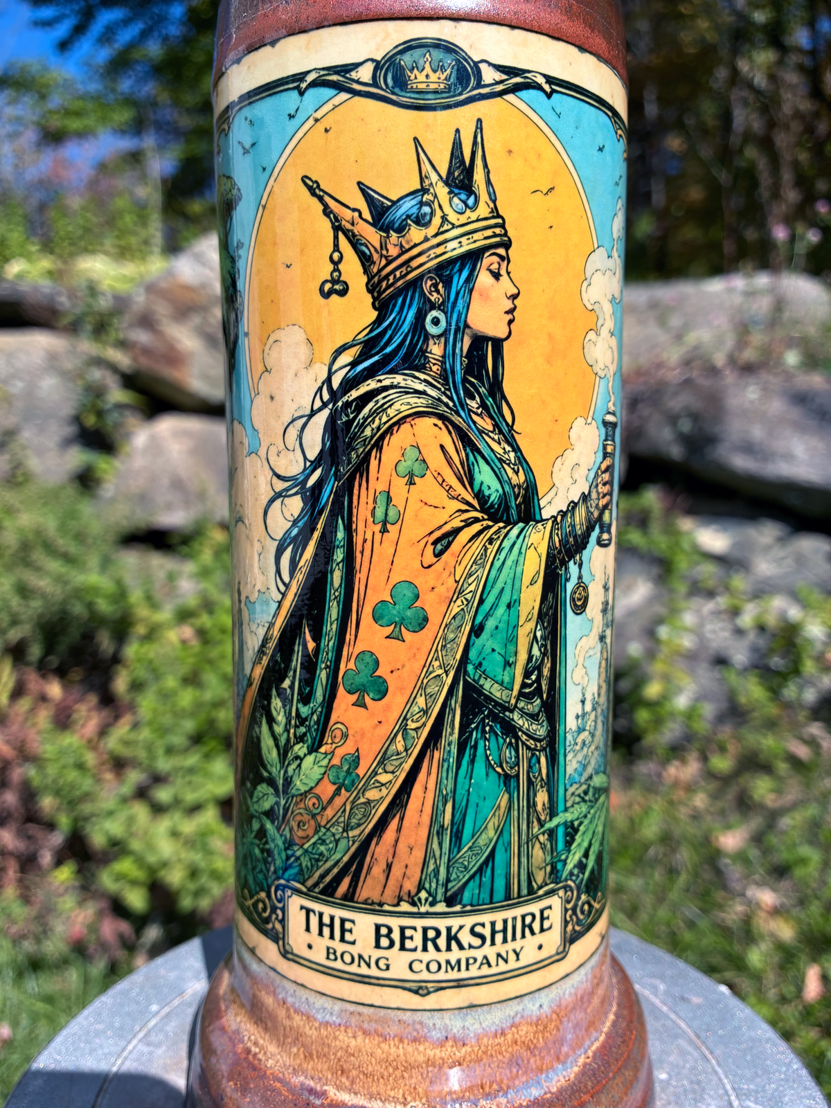 Queen of Clubs Handmade Ceramic Bong